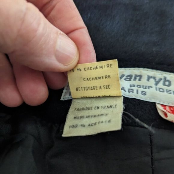 Vintage Irene Van Ryb Womens Cashmere Blend Blazer Jacket Black U.S. Small /38 - Picture 8 of 8